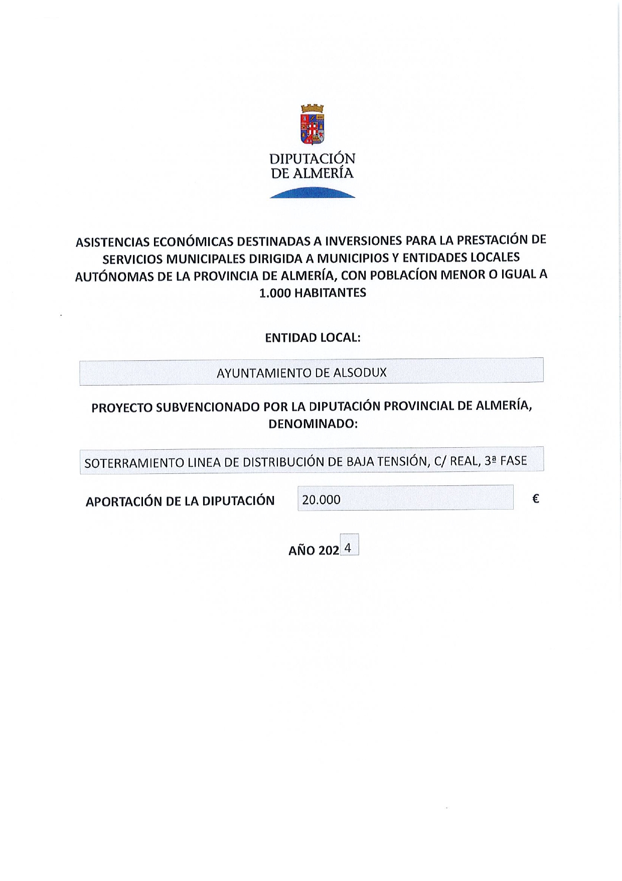 Soterramiento Línea de distribución de baja tensión, C/Real, 3ª fase